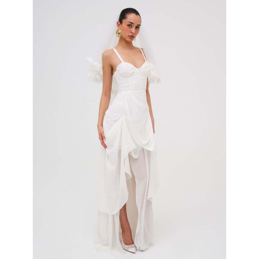 NWT For Love & Lemons June Maxi Dress Size SS / White